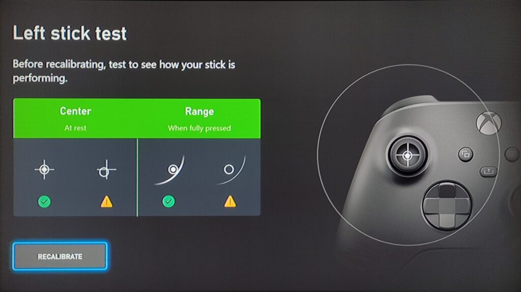 کالیبراسیون استیک چپ (Left stick)