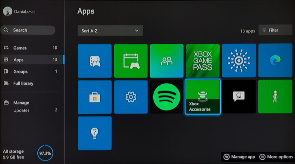 تب Apps - برنامه Xbox Accessories