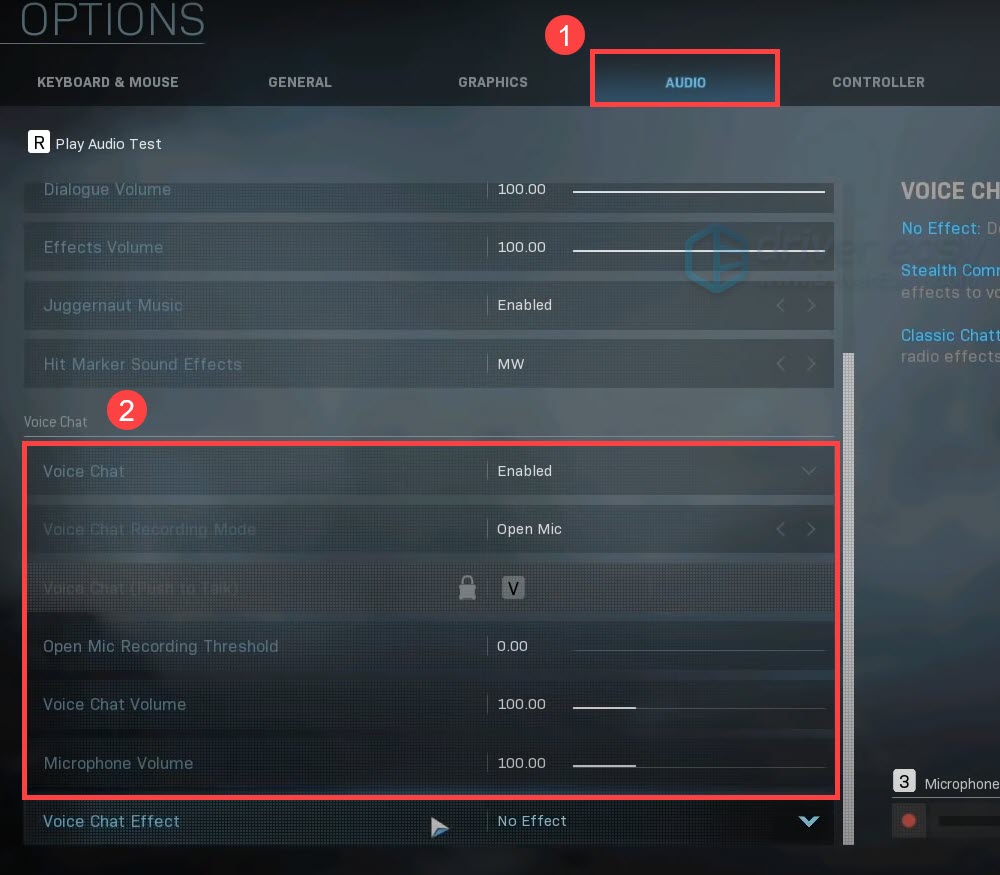 پیدا کردن مشکل ویس چت