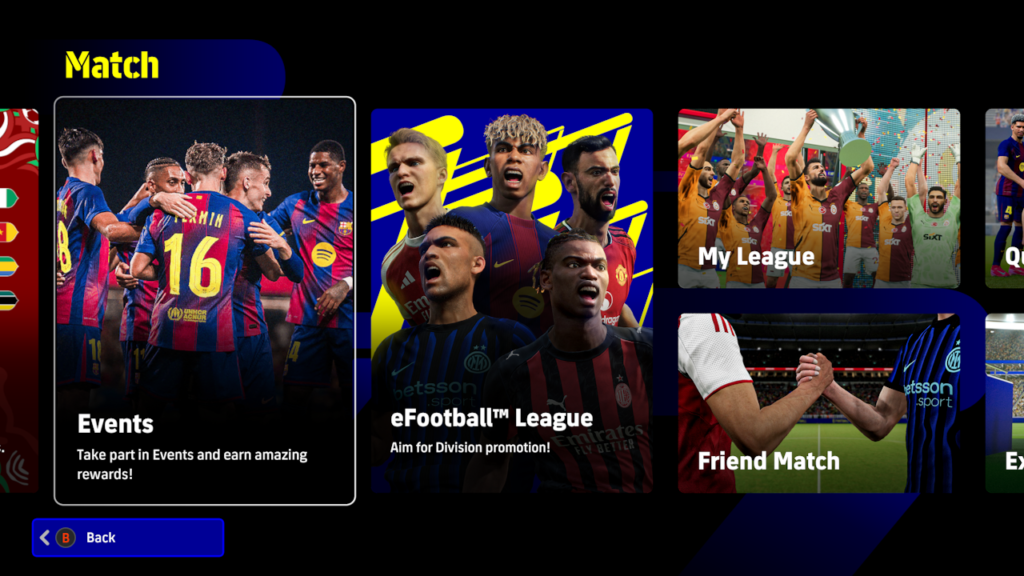 انتخاب گیم‌مود آنلاین در eFootball