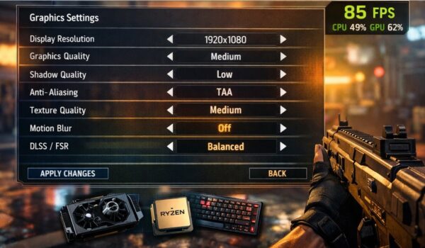 بهترین تنظیمات گرافیکی برای افزایش FPS در بازی‌های سنگین PC