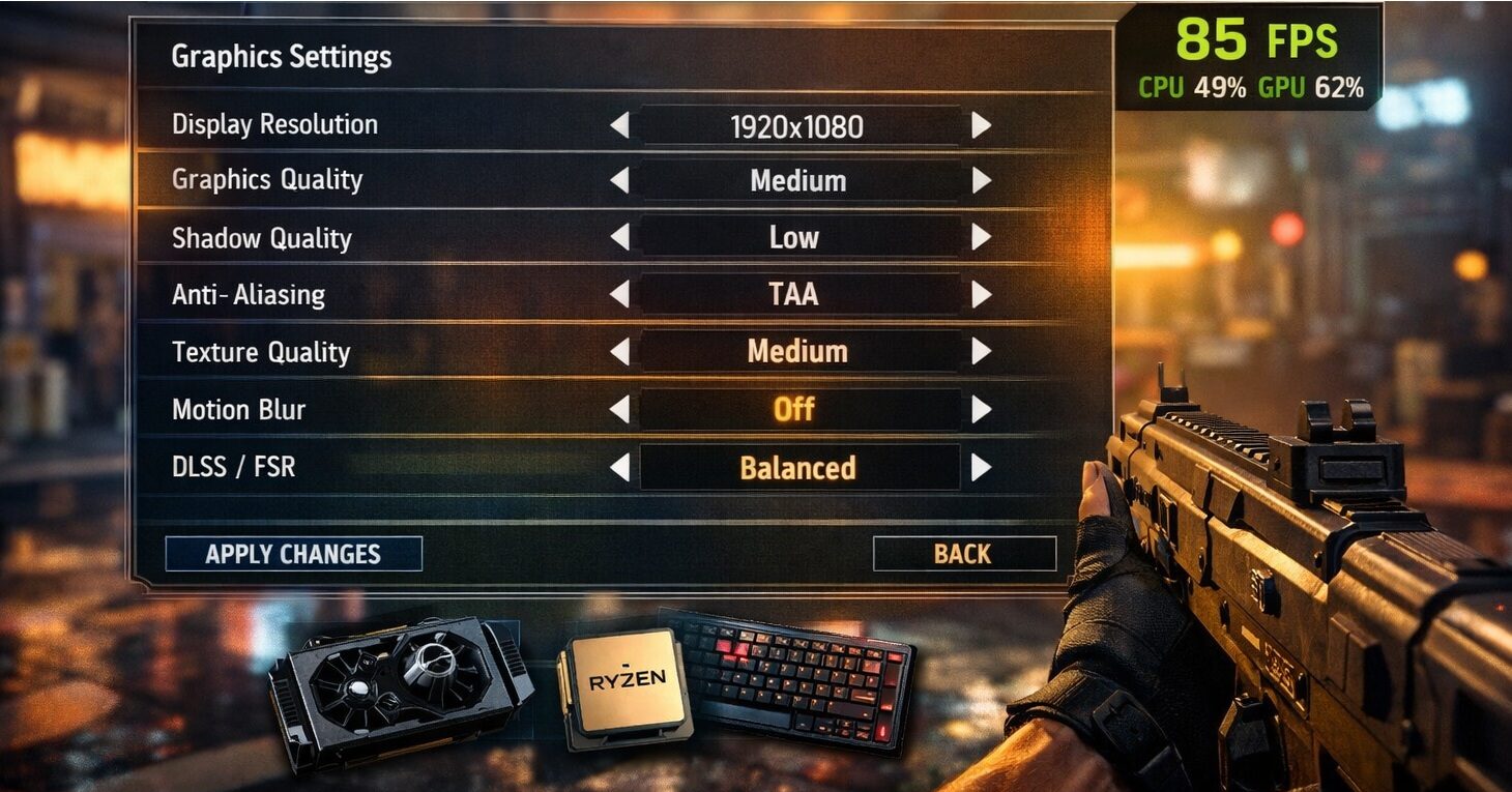 بهترین تنظیمات گرافیکی برای افزایش FPS در بازی‌های سنگین PC