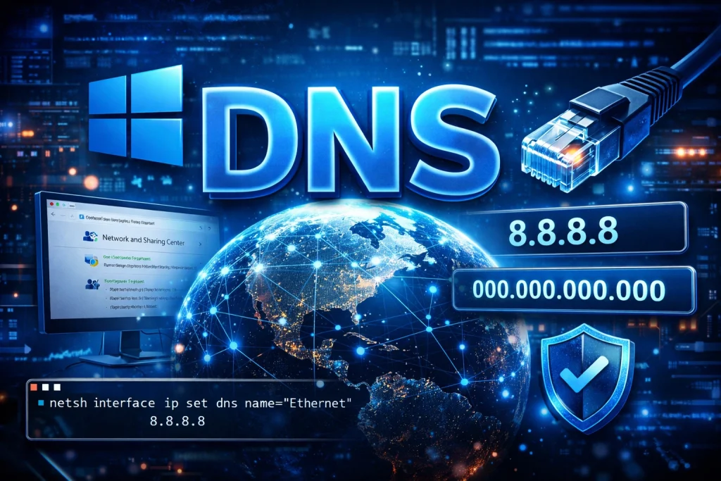 آموزش وارد کردن DNS در ویندوز