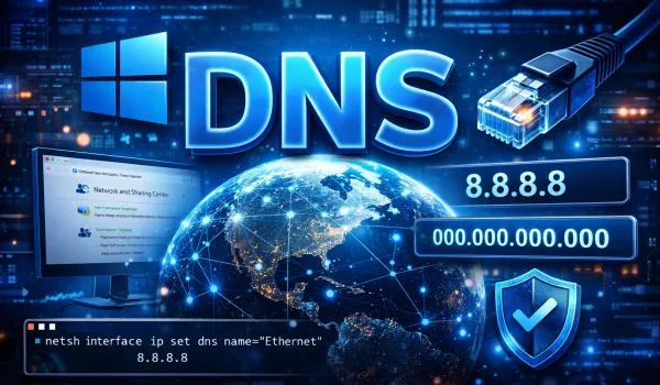 آموزش وارد کردن DNS در ویندوز